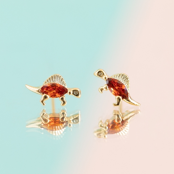Red Dinosaur Earrings (S925) - Only 5 left! - Picture 4 of 7